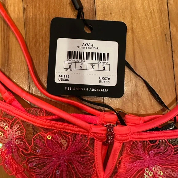 Honey Birdette Lola Floral Lace Thong - Picture 3 of 4